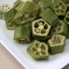 Okra Abelmoschus esculentus dried in bulk packaging