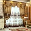 Ready made embroidery window luxury European Style curtains for the living room with valance
